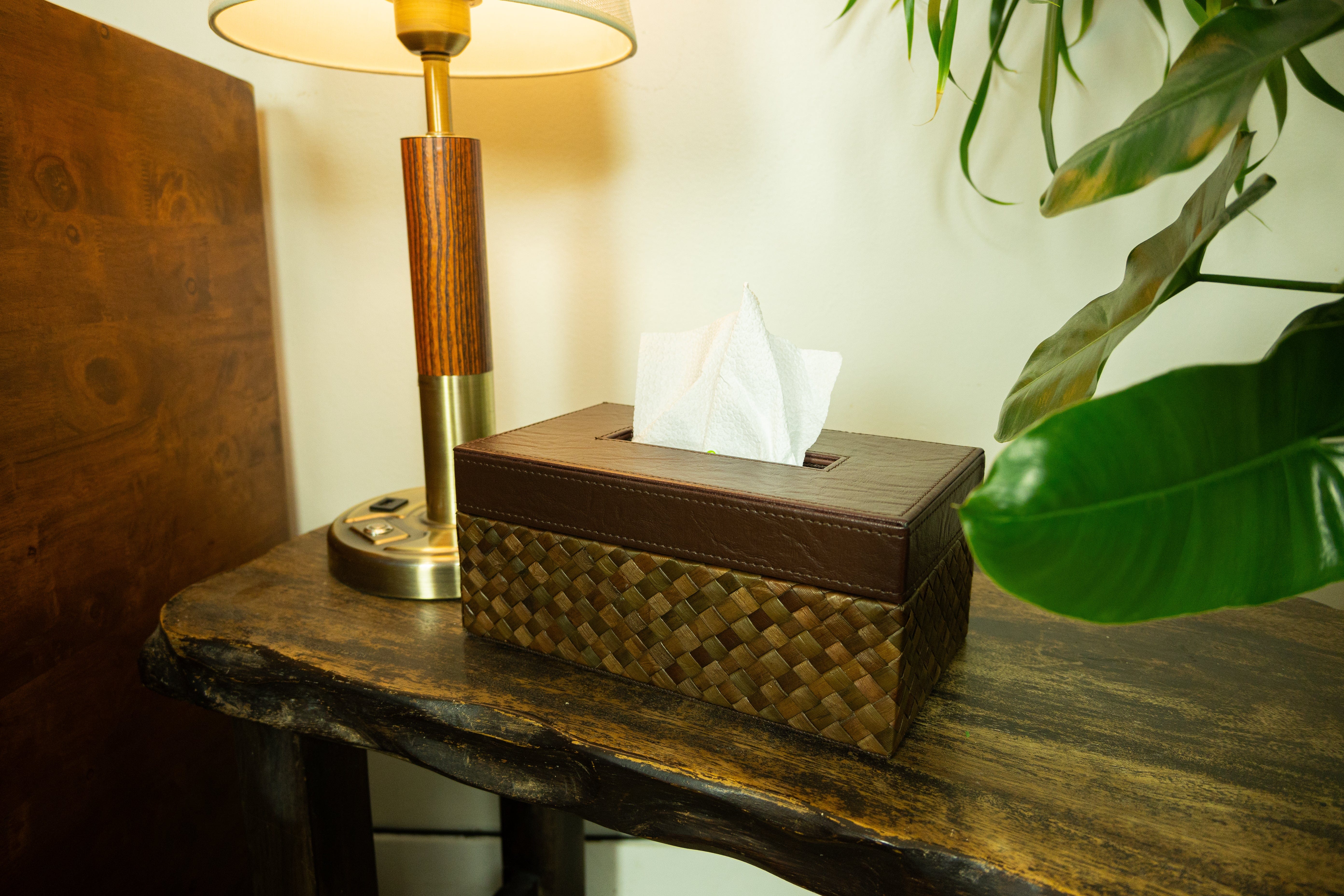 Tissue Box in Brown Pandan