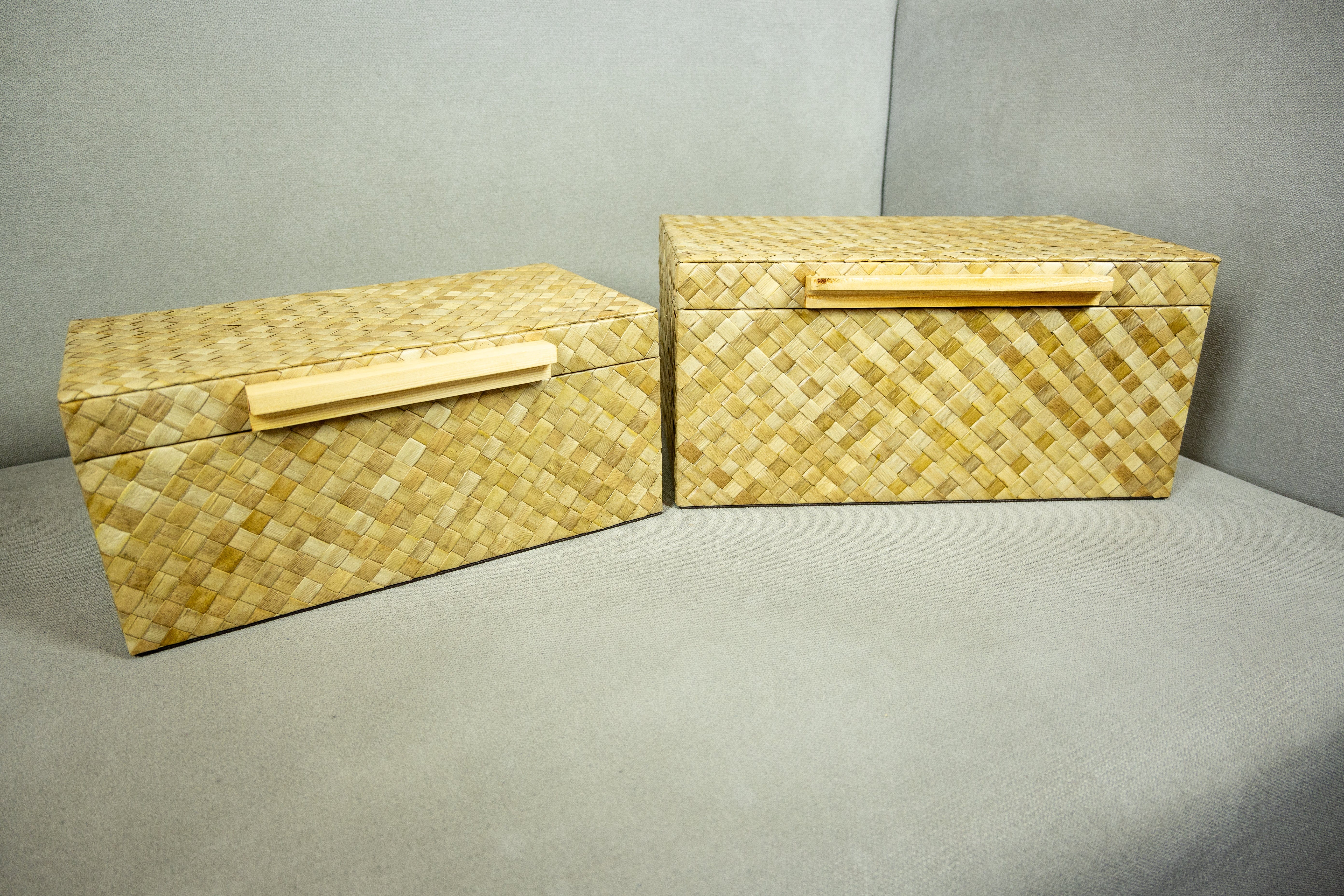 Storage Chest Set of 2 in Natural Pandan