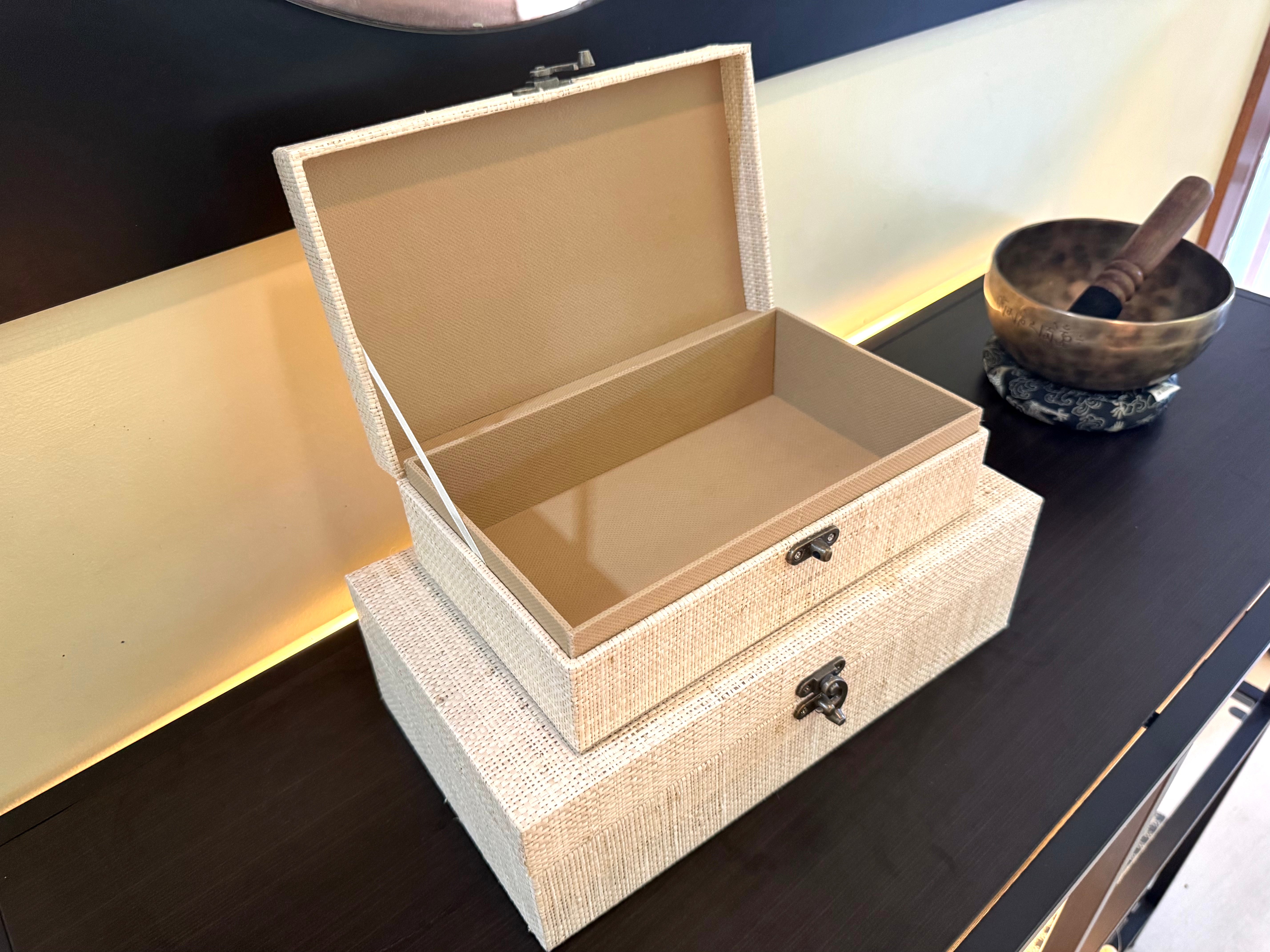 Trinket Box Fine Raffia