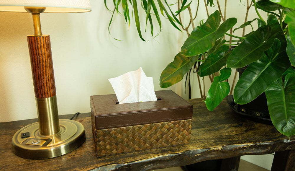 Pandan Text Box Tissue Box in Brown Pandan