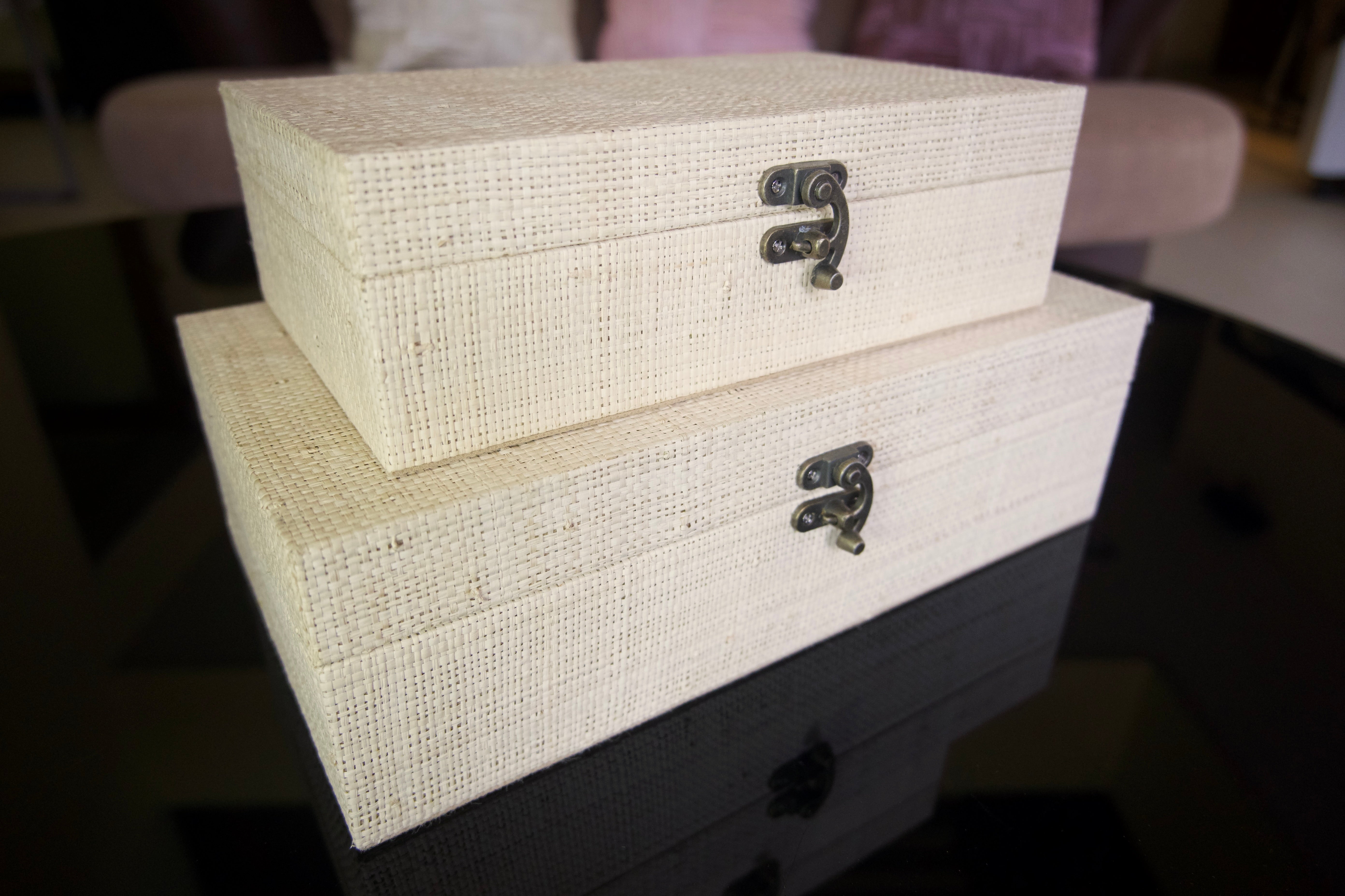 Trinket Box Fine Raffia