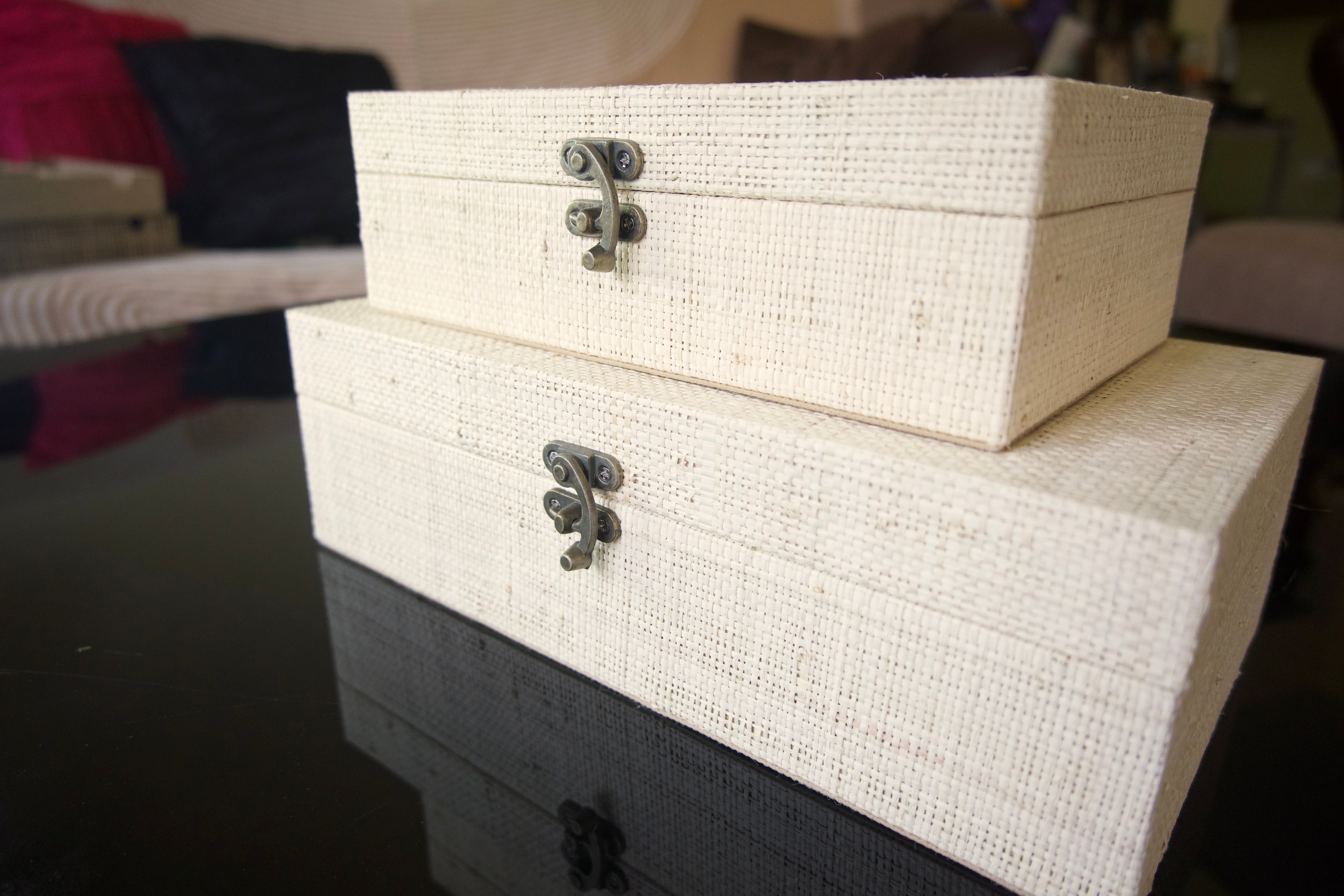 Trinket Box Fine Raffia