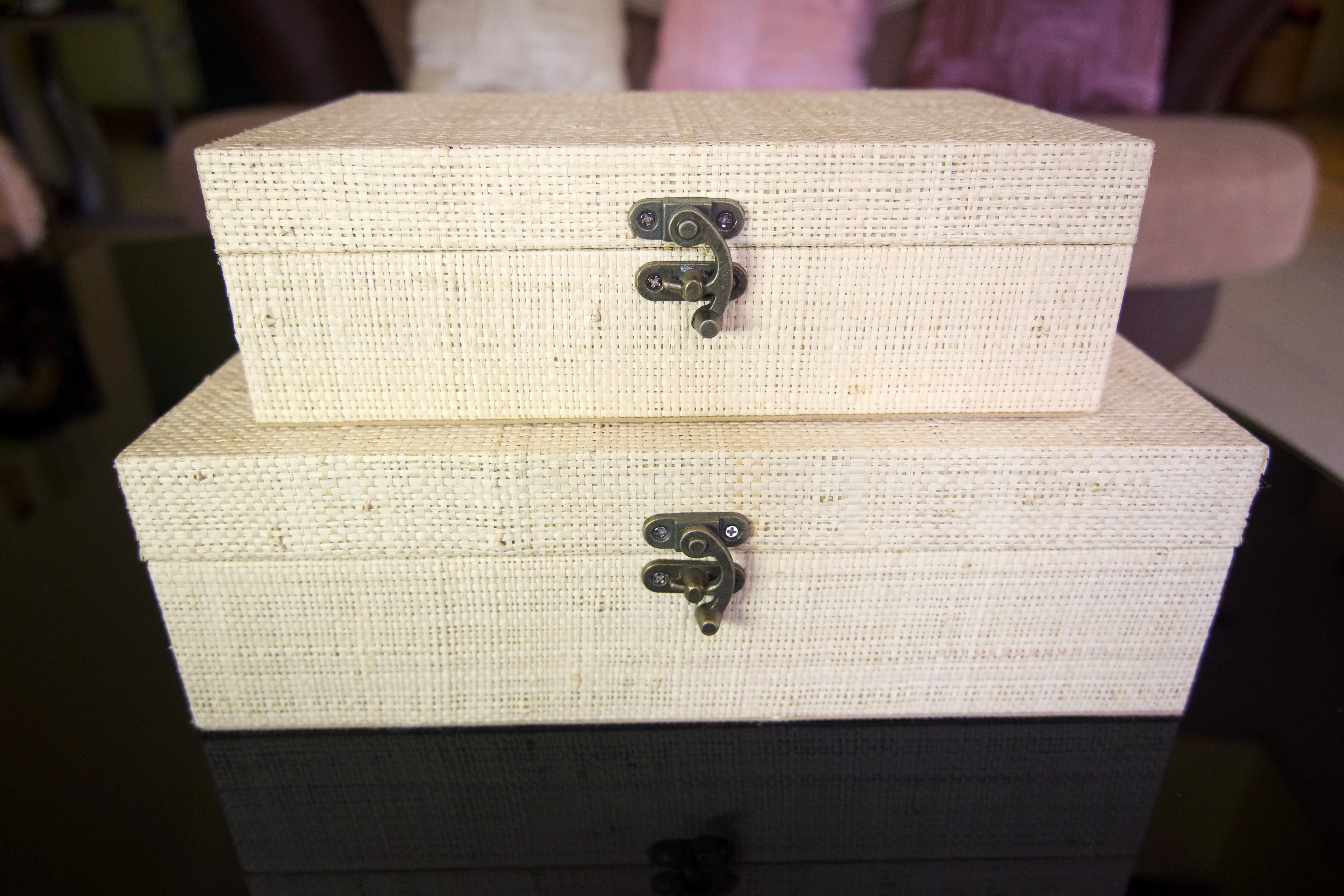 Trinket Box Fine Raffia